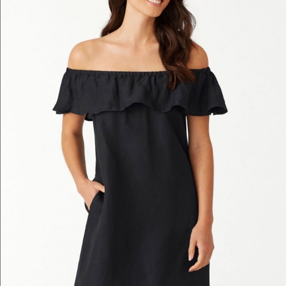 Simons Off The Should Ruffle Linen Maxi Dress - Picture 1 of 5